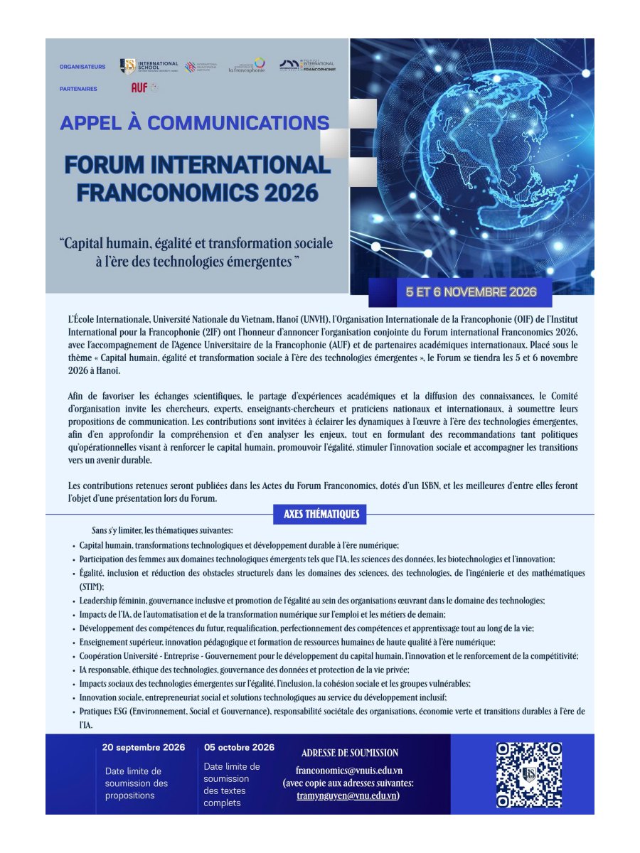 Franconomics 2026 International Forum — call for papers